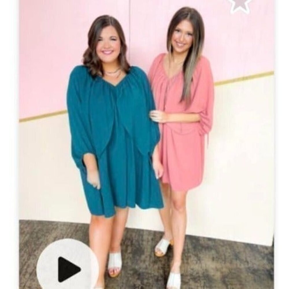 ODDI Hunter Green Dress Flowy Tunic Style Boho Casual Loose Fit NWT 1X